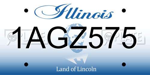 1AGZ575 Illinois License Plate