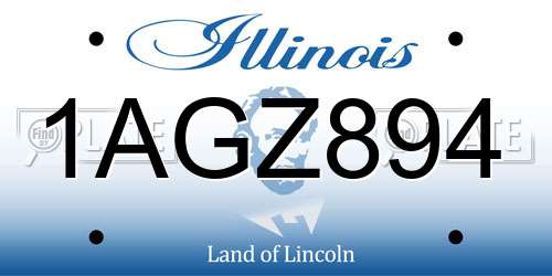 1AGZ894 Illinois License Plate