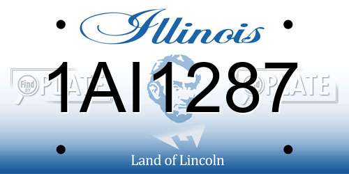 1AI1287 Illinois License Plate