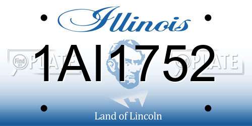 1AI1752 Illinois License Plate