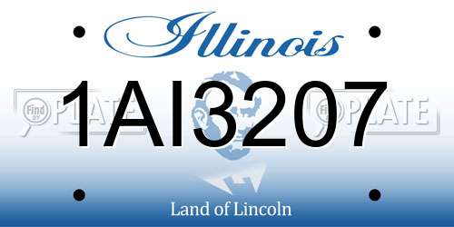 1AI3207 Illinois License Plate