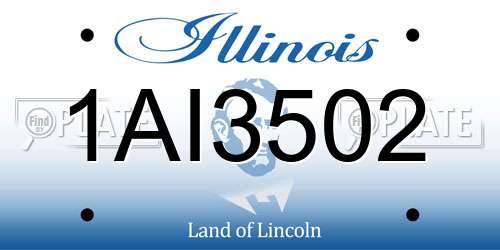 1AI3502 Illinois License Plate