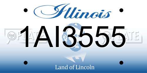1AI3555 Illinois License Plate