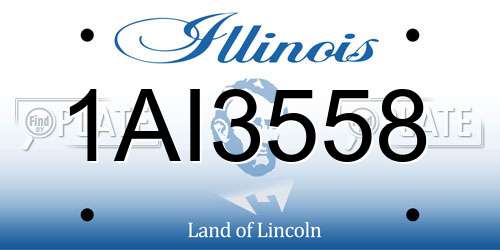 1AI3558 Illinois License Plate