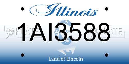 1AI3588 Illinois License Plate