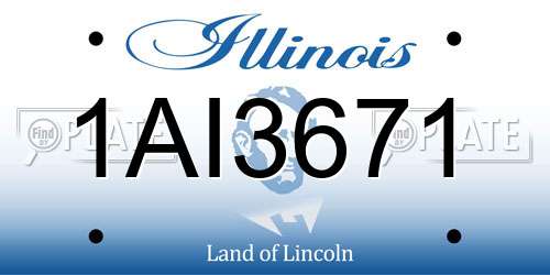 1AI3671 Illinois License Plate