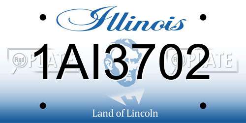 1AI3702 Illinois License Plate