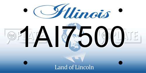 1AI7500 Illinois License Plate