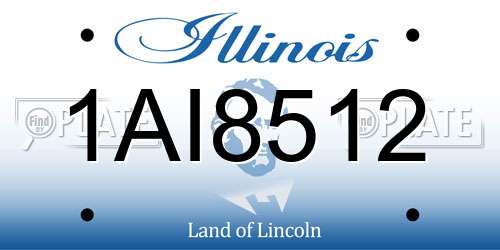 1AI8512 Illinois License Plate