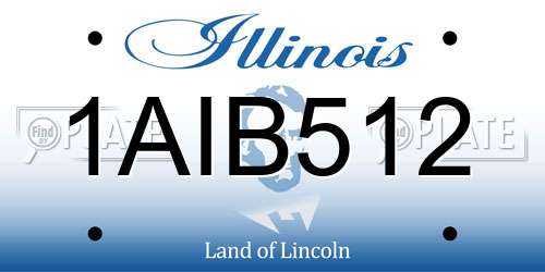 1AIB512 Illinois License Plate
