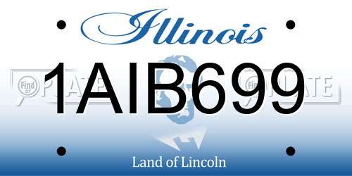1AIB699 Illinois License Plate