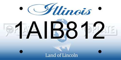1AIB812 Illinois License Plate
