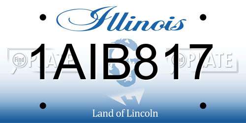 1AIB817 Illinois License Plate