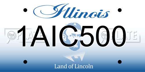 1AIC500 Illinois License Plate