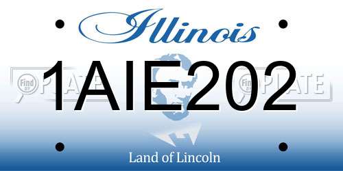 1AIE202 Illinois License Plate