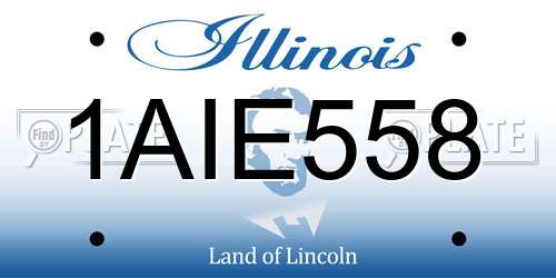 1AIE558 Illinois License Plate