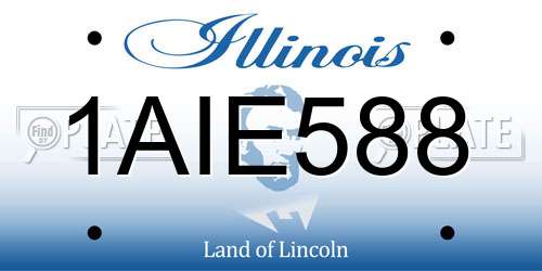 1AIE588 Illinois License Plate