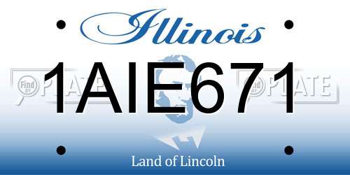 1AIE671 Illinois License Plate