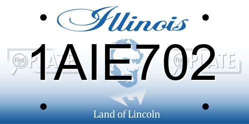 1AIE702 Illinois License Plate