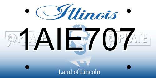 1AIE707 Illinois License Plate