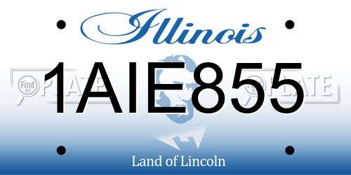 1AIE855 Illinois License Plate