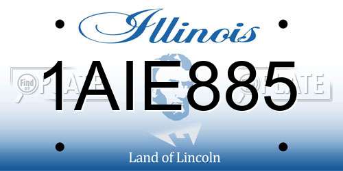 1AIE885 Illinois License Plate