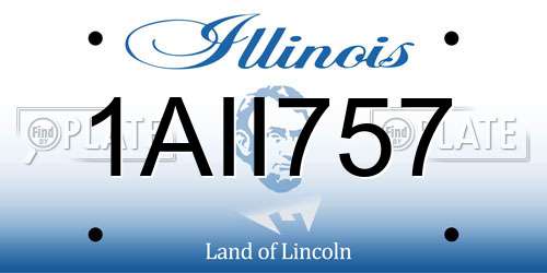 1AII757 Illinois License Plate