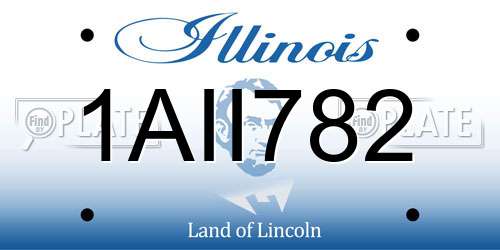 1AII782 Illinois License Plate
