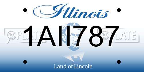 1AII787 Illinois License Plate