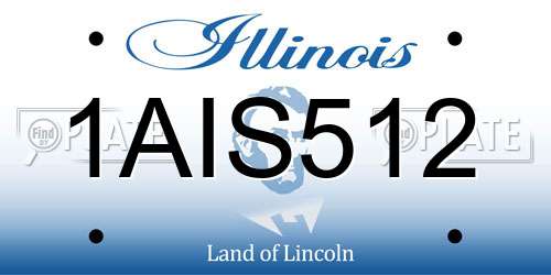 1AIS512 Illinois License Plate