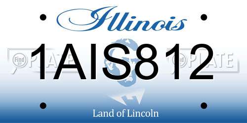 1AIS812 Illinois License Plate