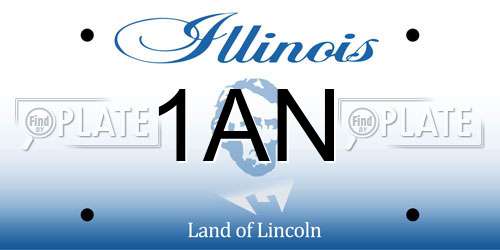 1AN Illinois License Plate