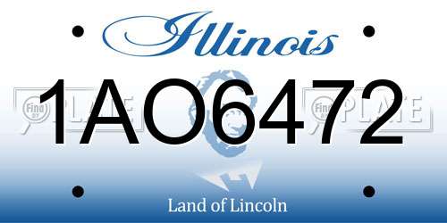 1AO6472 Illinois License Plate