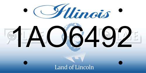 1AO6492 Illinois License Plate