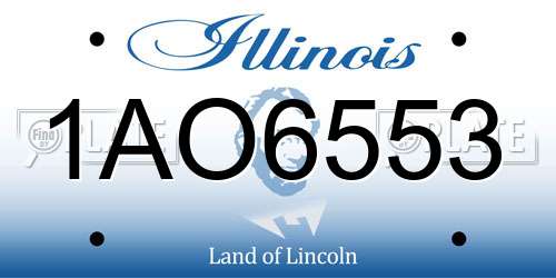 1AO6553 Illinois License Plate