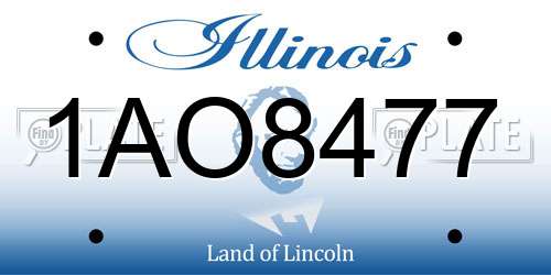 1AO8477 Illinois License Plate