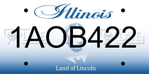 1AOB422 Illinois License Plate