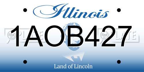 1AOB427 Illinois License Plate