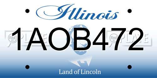 1AOB472 Illinois License Plate