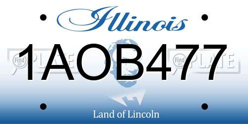 1AOB477 Illinois License Plate