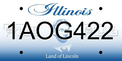 1AOG422 Illinois License Plate