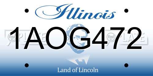 1AOG472 Illinois License Plate