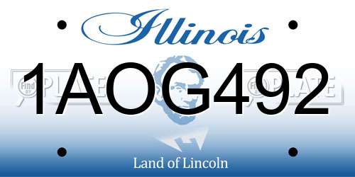1AOG492 Illinois License Plate