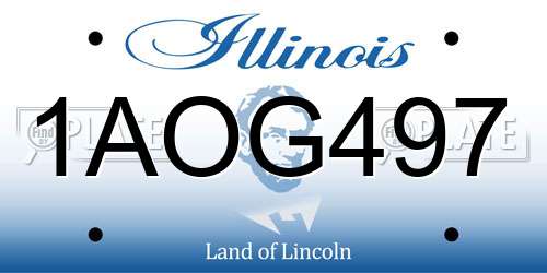 1AOG497 Illinois License Plate
