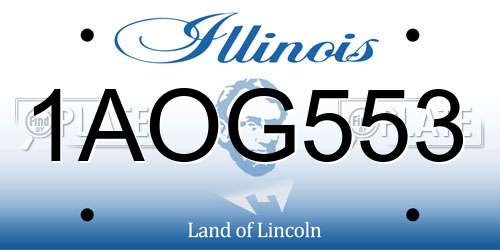 1AOG553 Illinois License Plate