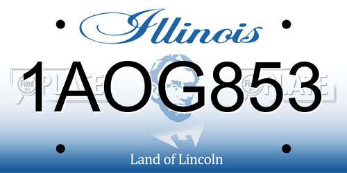 1AOG853 Illinois License Plate