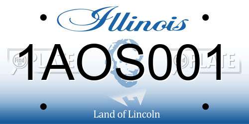 1AOS001 Illinois License Plate