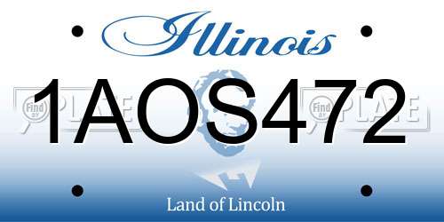 1AOS472 Illinois License Plate