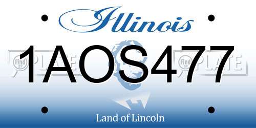 1AOS477 Illinois License Plate