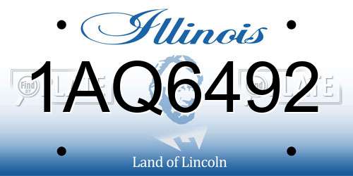 1AQ6492 Illinois License Plate